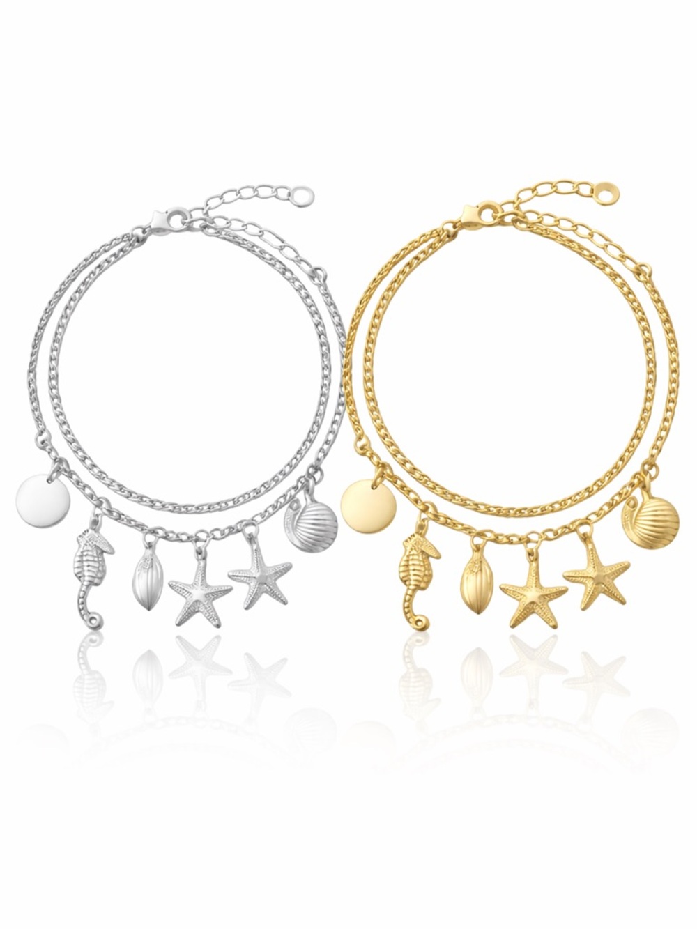 Sea Life Layered Charm Bracelet